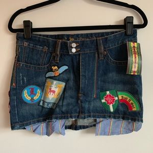FINAL PRICE Lamb patch mini denim skirt